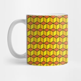 Yellow Block Print Pattern Mug